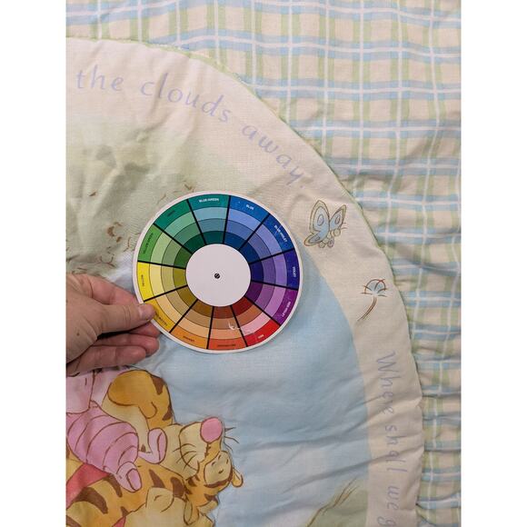 Vtg Winnie the Pooh Piglet Crib Blanket Quilt Sunny Days Friends Pile Disney - Picture 5 of 10